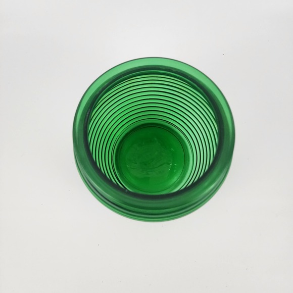 National Potteries Cleveland, Ohio Green Ribbed Glass Division 1162 MCM Vintage - Picture 2 of 8